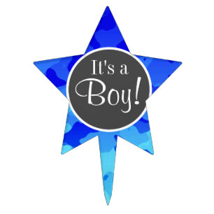 Electric Blue Camo; Camouflage Cake Topper