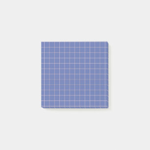 Electric Blue Chequered Pattern Bold Grid Design Post-it Notes