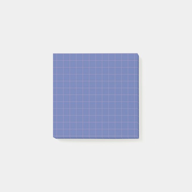 Electric Blue Chequered Pattern Bold Grid Design  Post-it Notes (Front)