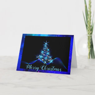 Electric blue Christmas Card