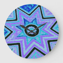 Electric Blue Explosion Wall Clock