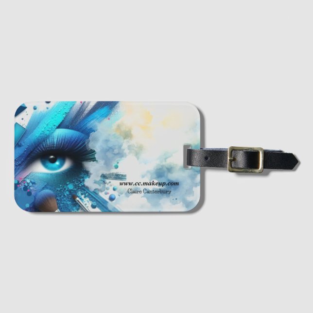Electric Blue Eye Shadow Makeup  Luggage Tag (Front Horizontal)