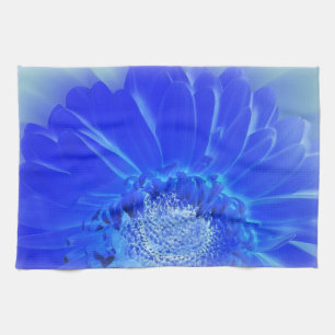 electric blue gerbera tea towel
