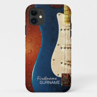 Electric blue Guitar Metal Grunge Custom Text