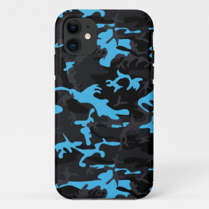 Electric Blue Highlights Camo iPhone 11 Case