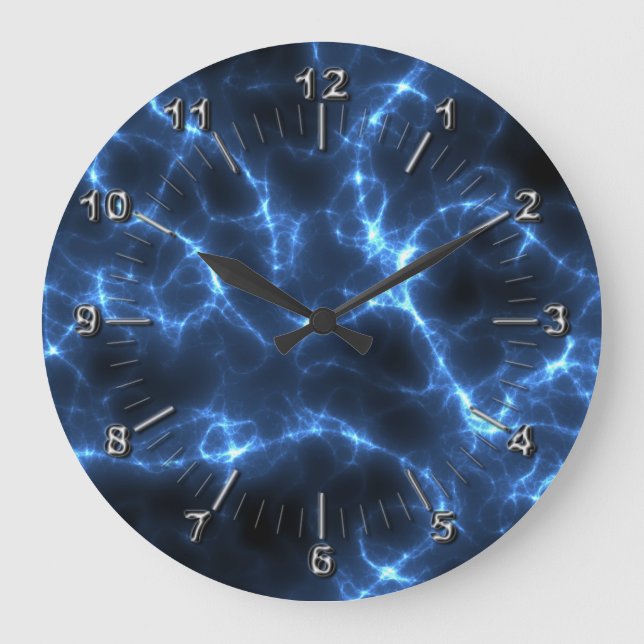 Electric blue large clock (Front)