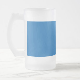 Electric Blue Lemonade and Aquamarine Duo Tone Frosted Glass Beer Mug