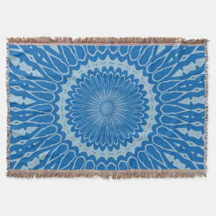 Electric Blue Lemonade and Aquamarine Duo Tone Man Throw Blanket