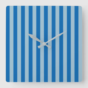 Electric Blue Lemonade and Aquamarine Vertical Str Square Wall Clock