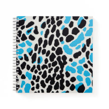 Electric Blue Leopard Notebook
