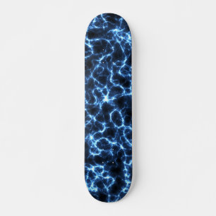 Electric Blue Light Design Pattern Texture Skateboard