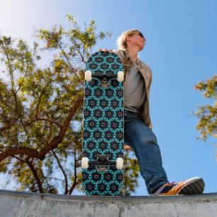 Electric Blue Mandala Skateboard