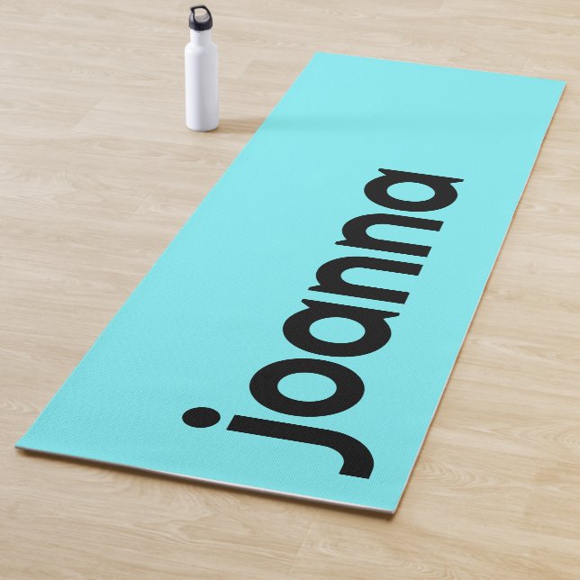 Electric Blue Modern Name | Stylish Simple Yoga Mat (In Situ)