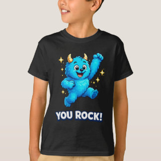 Electric Blue Monster You Rock Jumping Star T-Shirt