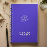 Electric Blue Overlapping Text Logo Weekly Planner<br><div class="desc">Simple personal stationery 2025 annual/weekly planner featuring a large central logo with bold year digits split by a line of text (name, subject, etc). Annual planner (12 months) with open monthly overviews and weekly planning sheets. Cover in a curated selection of modern colours. Contact for assistance in personalising or creating...</div>