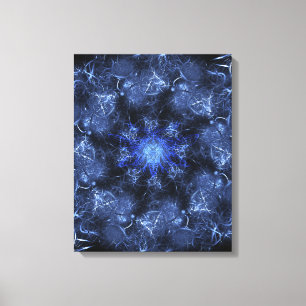Electric Blue Plasma Fractal Art Canvas Print