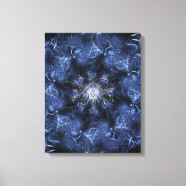 Electric Blue Plasma Fractal Art Canvas Print
