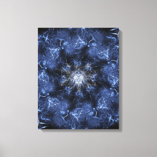 Electric Blue Plasma Fractal Art Canvas Print