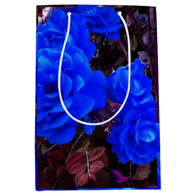 Electric blue Roses   Medium Gift Bag (Front)