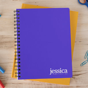 Electric Blue Rounded Modern Typography Notebook
