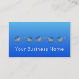 Electric blue shaded crochet modern simple elegant business card
