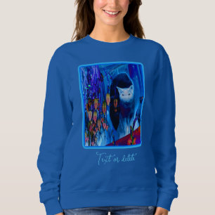 Electric Blue Siamese Cat Animal Art Personalised Sweatshirt