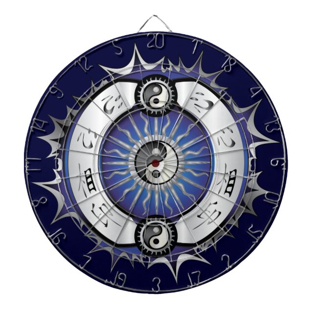 Electric Blue Yin Yang Dartboard (Front)