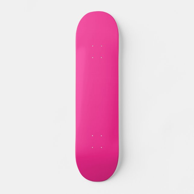 Electric Bubblegum Pink Personalised Trend Colour Skateboard (Front)