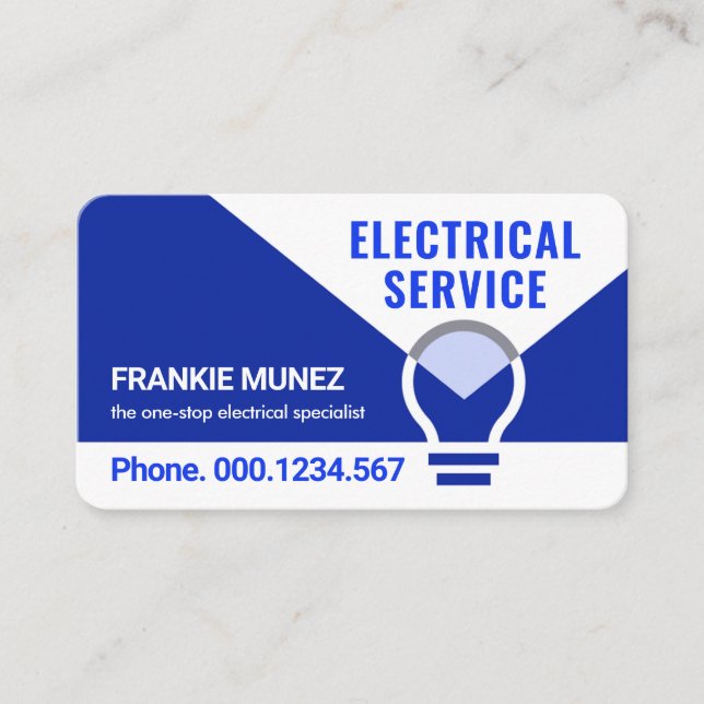 Electric Bulb Lighting Up Business Name Card (Front)