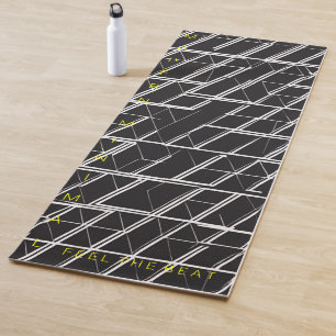Electric Cage Yoga Mat Black with Vertical Yello