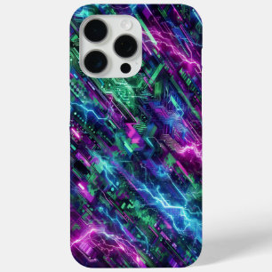 Electric Camo, futuristic design, neon camouflage iPhone 15 Pro Max Case