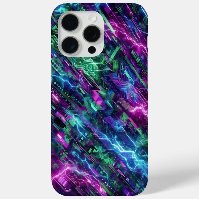 Electric Camo, futuristic design, neon camouflage Case-Mate iPhone Case (Back)