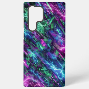 Electric Camo, futuristic design, neon camouflage Samsung Galaxy Case