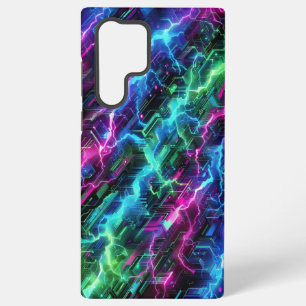 Electric Camo, futuristic design, neon camouflage Samsung Galaxy Case