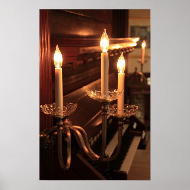 Electric Candles and Piano Poster (Front)