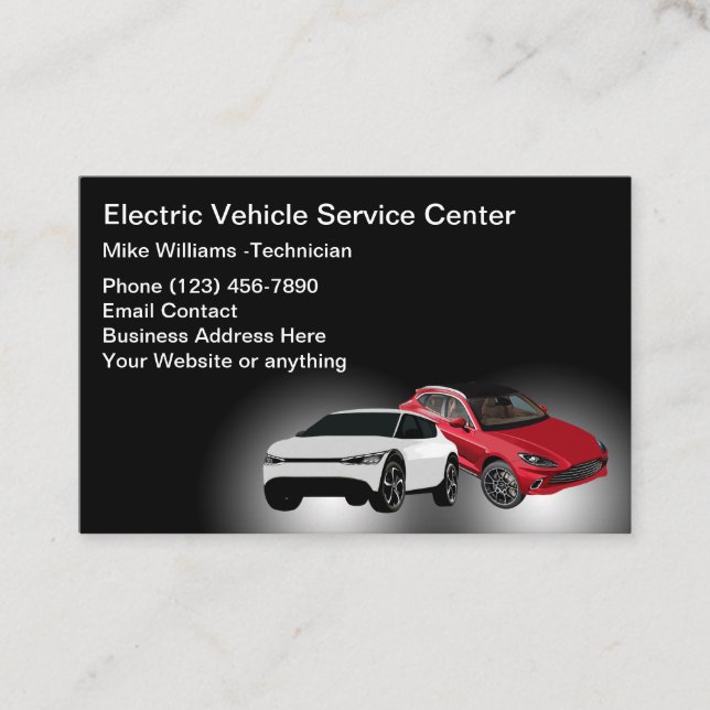 Electric Car Automotive Services Business Card (Front)