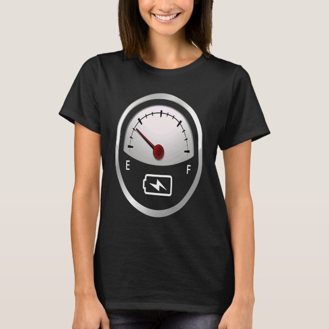 Electric Car Battery Fuel Gauge T-Shirt (Front)