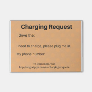 Electric Car charging request Post-it Notes