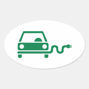 Electric car oval sticker
