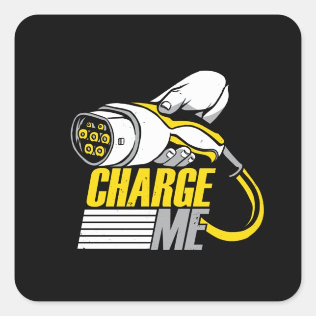 Electric Car Square Sticker (Front)