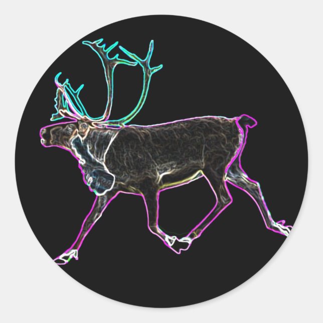 Electric Caribou Classic Round Sticker (Front)