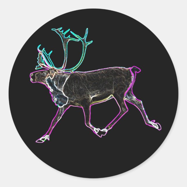 Electric Caribou Classic Round Sticker (Front)