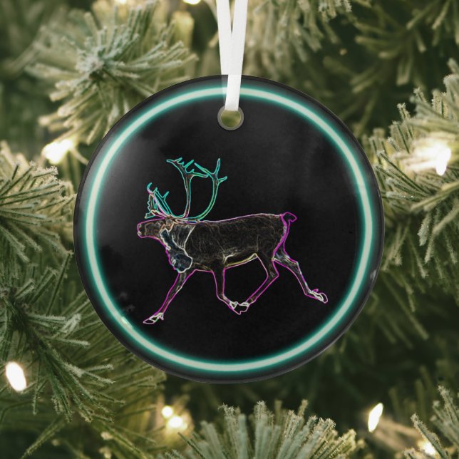 Electric Caribou Glass Tree Decoration (Insitu)