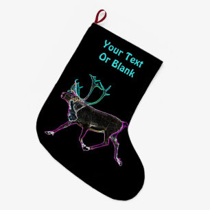 Electric Caribou Large Christmas Stocking