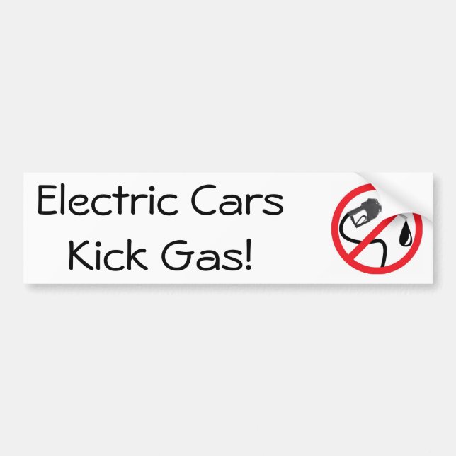 Electric cars kick gas bumper sticker (Front)