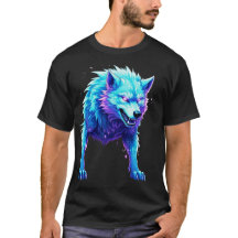 Electric Cartoon Wolf T-Shirt