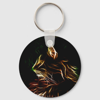 Electric cat face pofile key ring