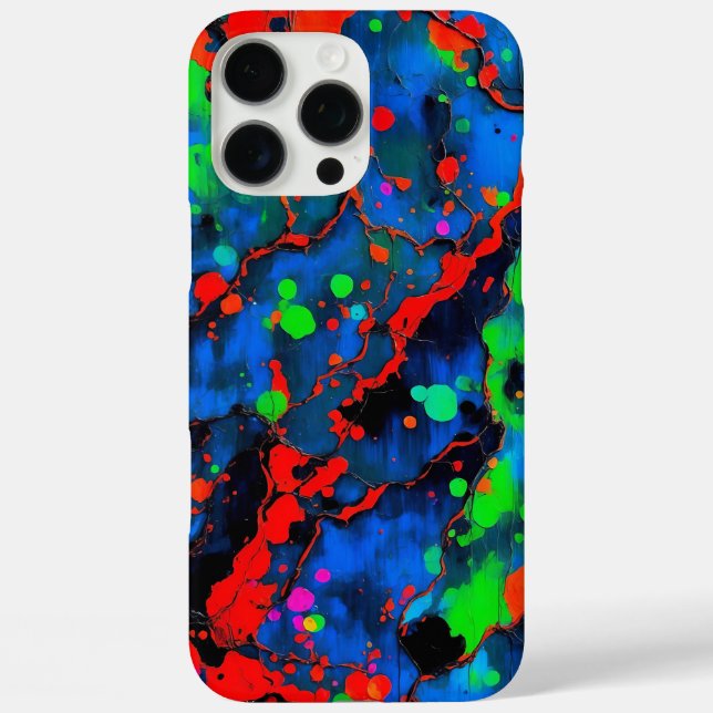 Electric Chaos bold neon abstract paint splash Case-Mate iPhone Case (Back)