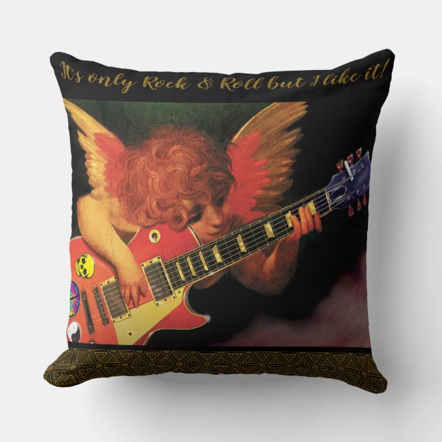 Electric Cherub guitar hero throw cushion. Cushion (Front)