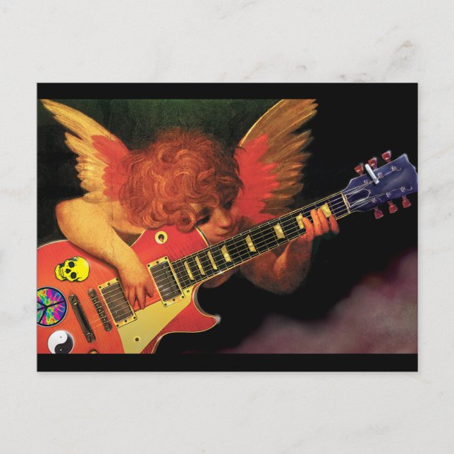 Electric Cherub with guitar postcard (Front)